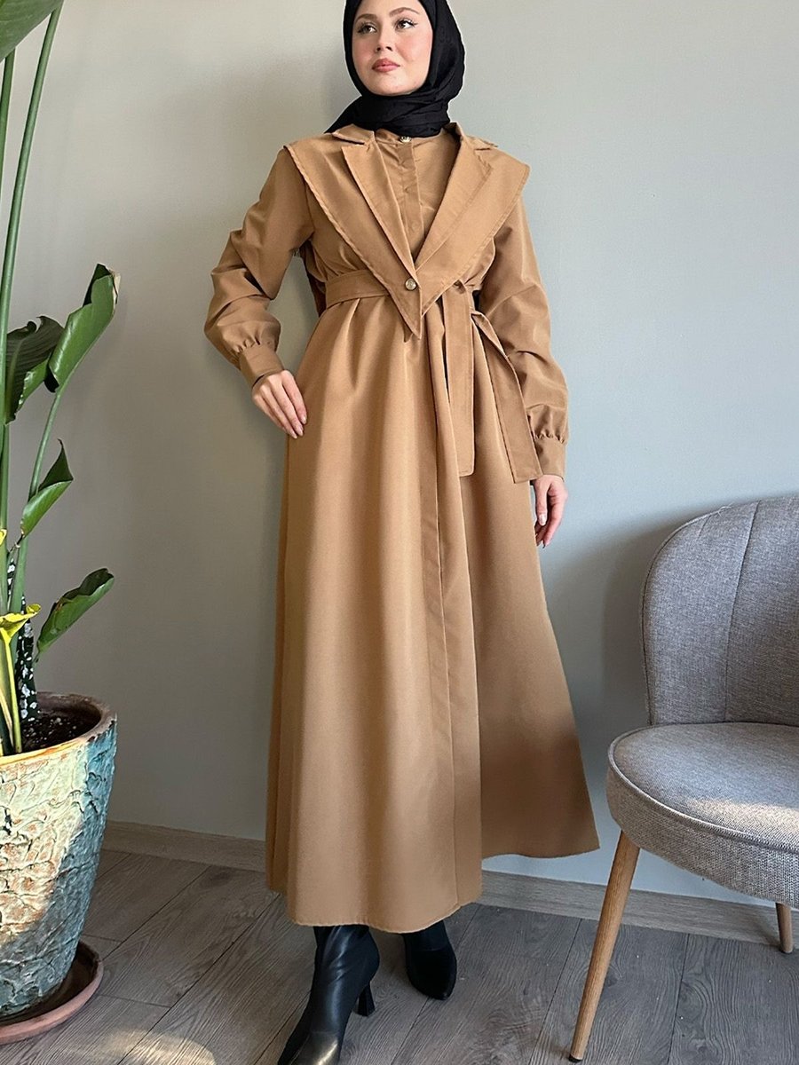 Instyle Bolerolu Kemerli Camel Trençkot