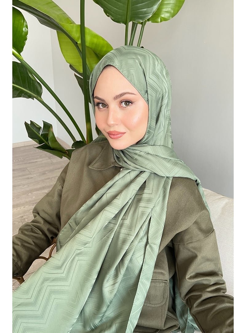 Ozprive Scarfs Zikzak Çizgili Mint Jakar Şal Ozprive Scarfs Zikzak Çizgili Mint Jakar Şal