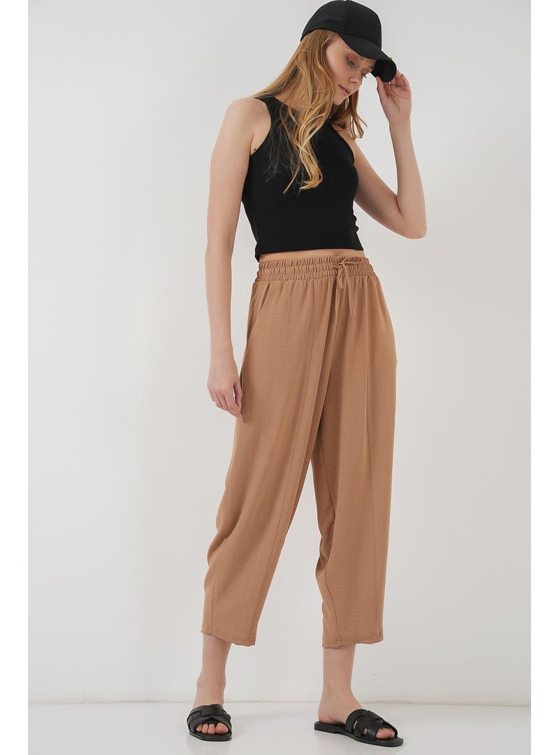 Bigdart Camel Dokuma Şalvar Pantolon