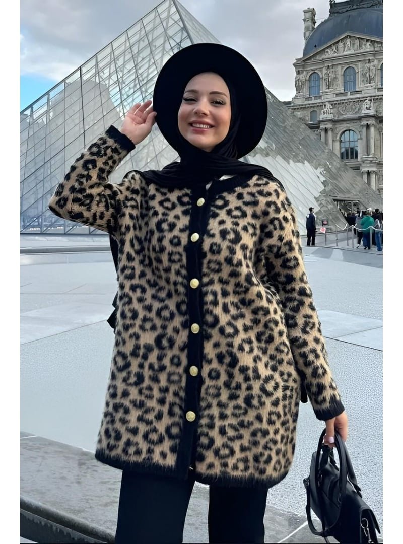Pelsu Moda Leopar Hırka