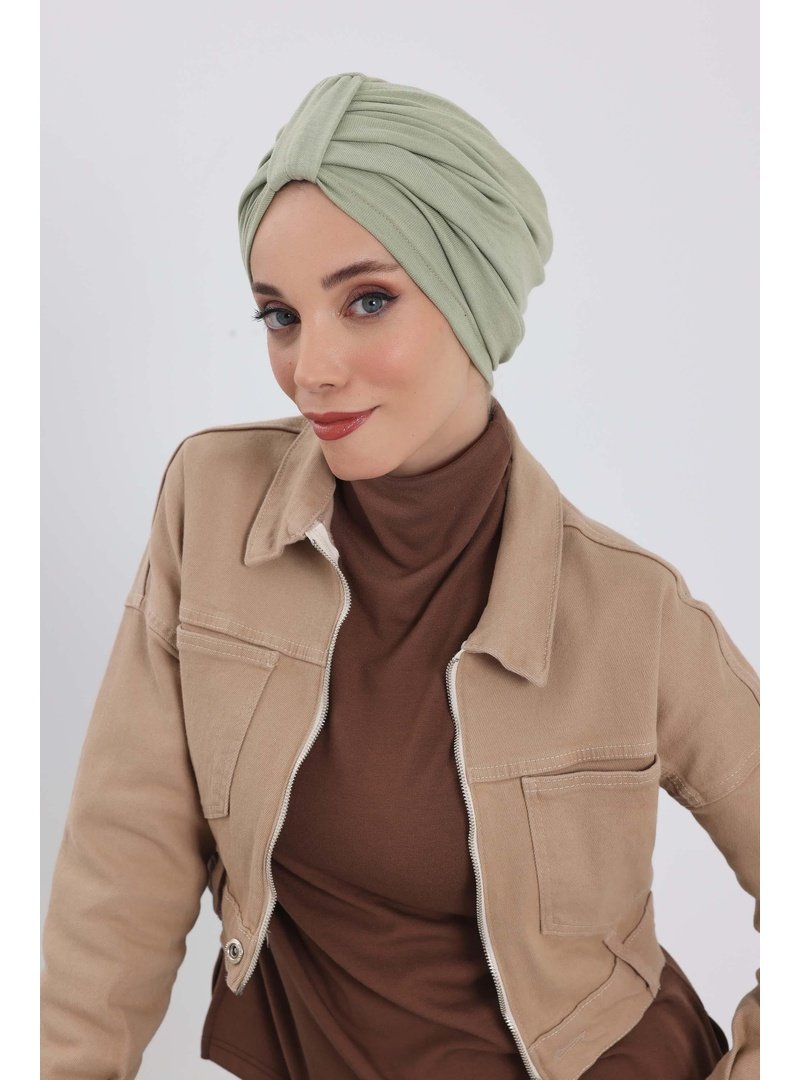 Aisha`s Design 68rb Çağla Yeşili Ön Kemer Detaylı Bone,b