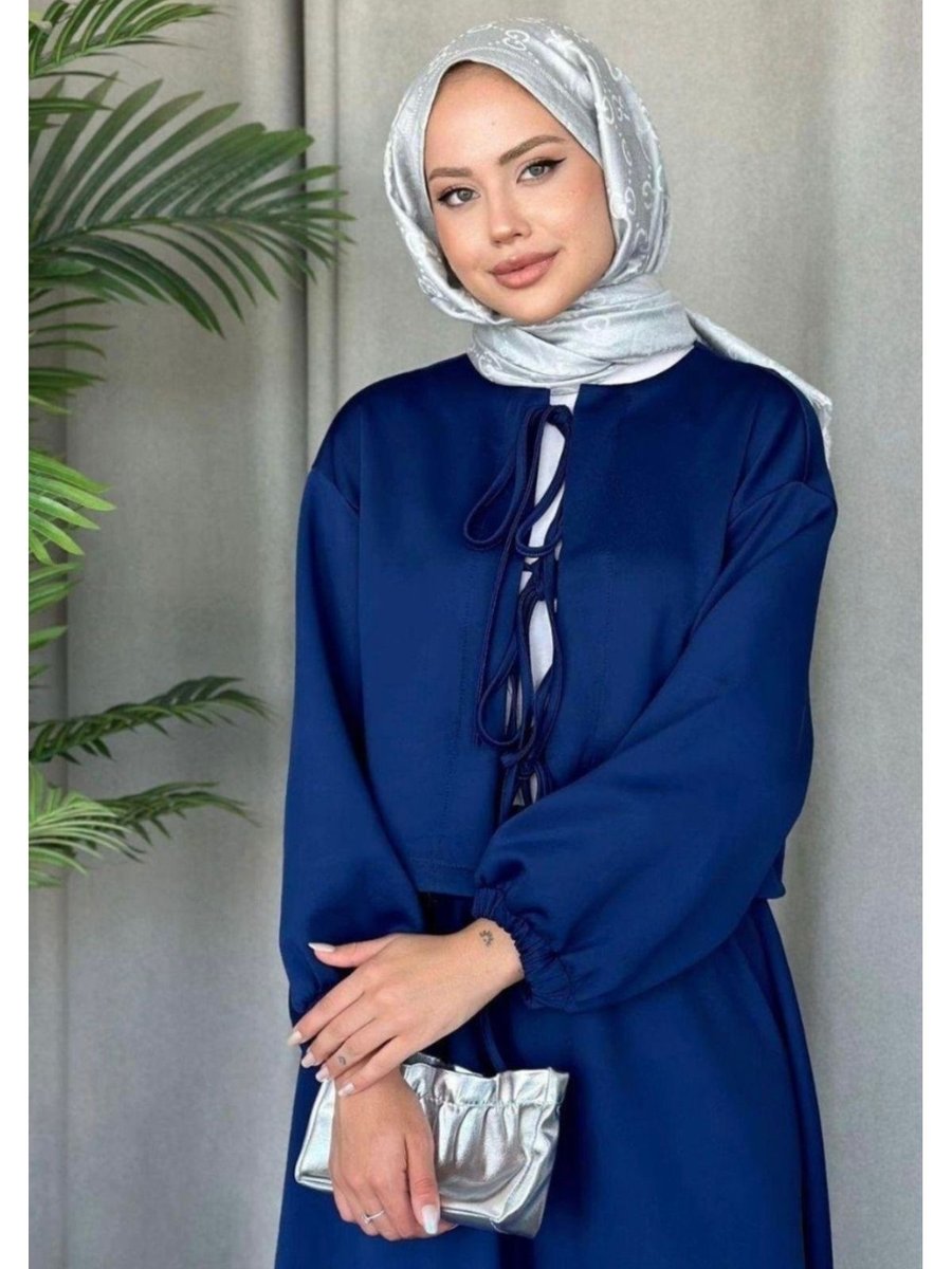Anka Boutıque Scuba Bağcıklı Etek Takım Lacivert
