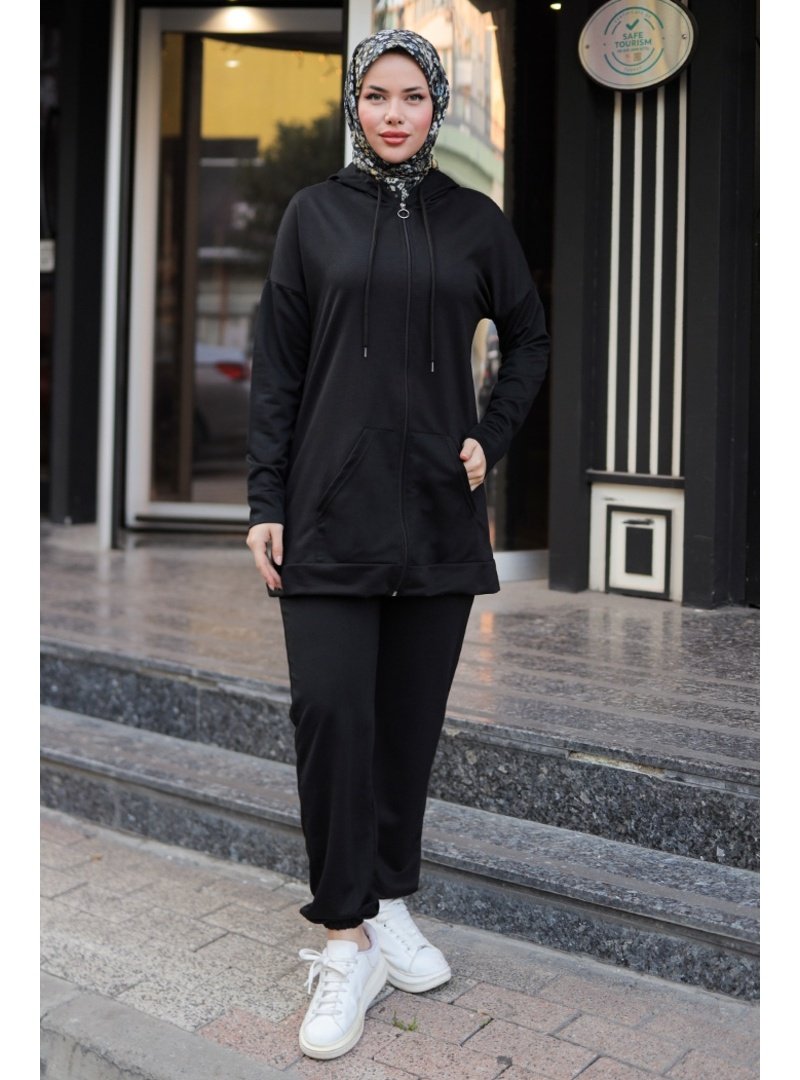 Bestenur Siyah Rival Tunik Pantolon İkili Takım