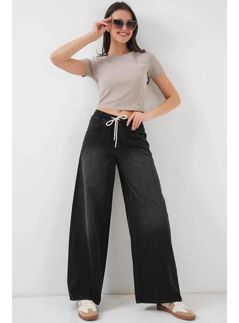 Bigdart Siyah Bol Paça Kot Pantolon