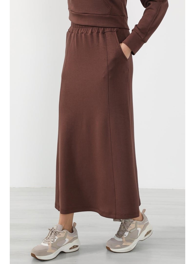 Aisha`s Design Kahverengi Lastikli Bel Cepli Rahat Etek,etk