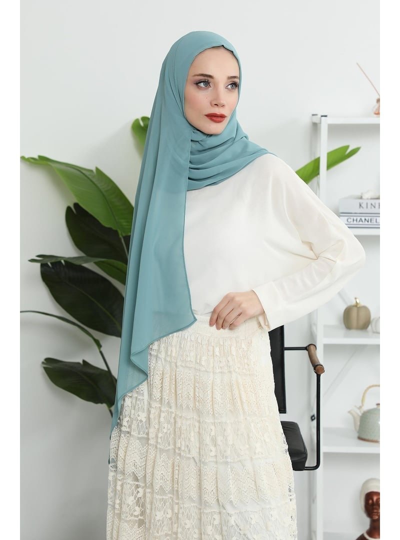 Aisha`s Design Çağla Yeşili Klasik Tasarım Pratik Şifon Şal,ps