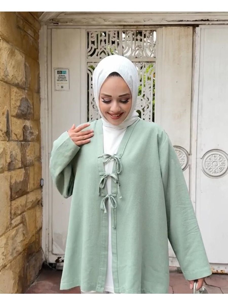 Ddfashion Bağlamalı Dik Yaka Gabardin Ceket