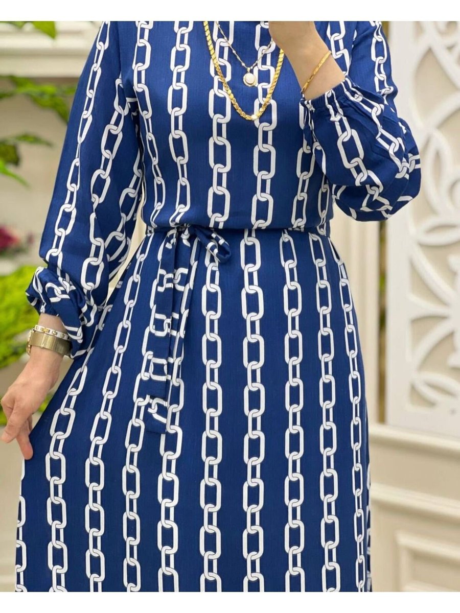Zeynep Butik Zincir Desenli Elbise