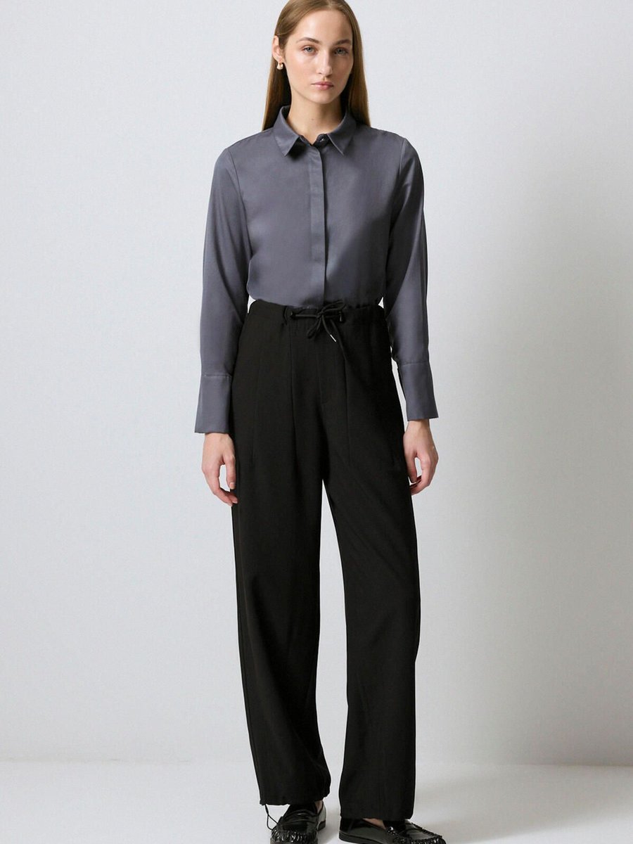 Touche Prive Beli Lastikli Straght Fıt Pantolon