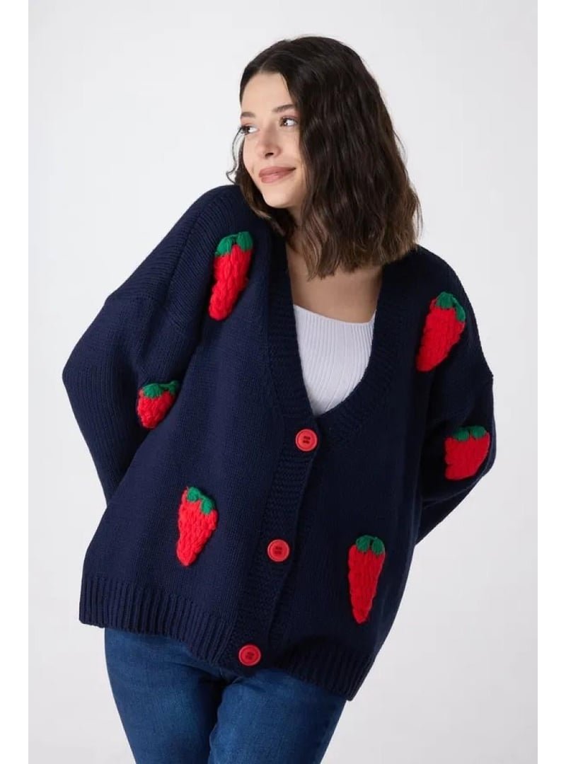 Pelsu Moda Lacivert Triko Hırka