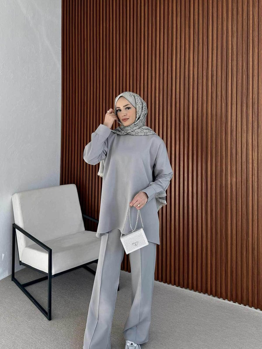 Melike Tatar Gri Dabıl Basic Takım