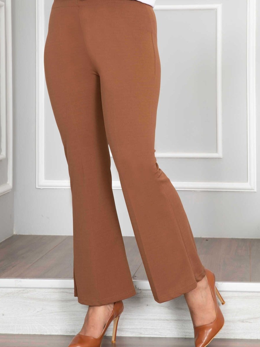 Ebrutesettür Beli Lastikli İspanyol Paça Pantolon