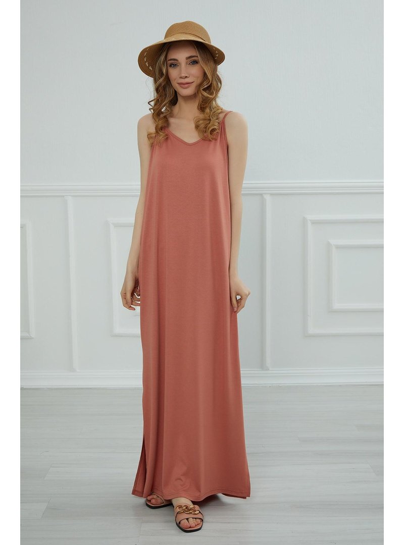 Aisha`s Design Somon Askılı Penye Elbise,elb