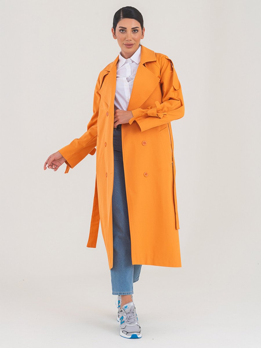 Sahra Afra Mercan Nidal Kadın Oversize Trençkot
