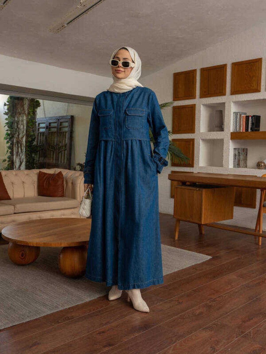 Neways Denim Trençkot Koyu Mavi