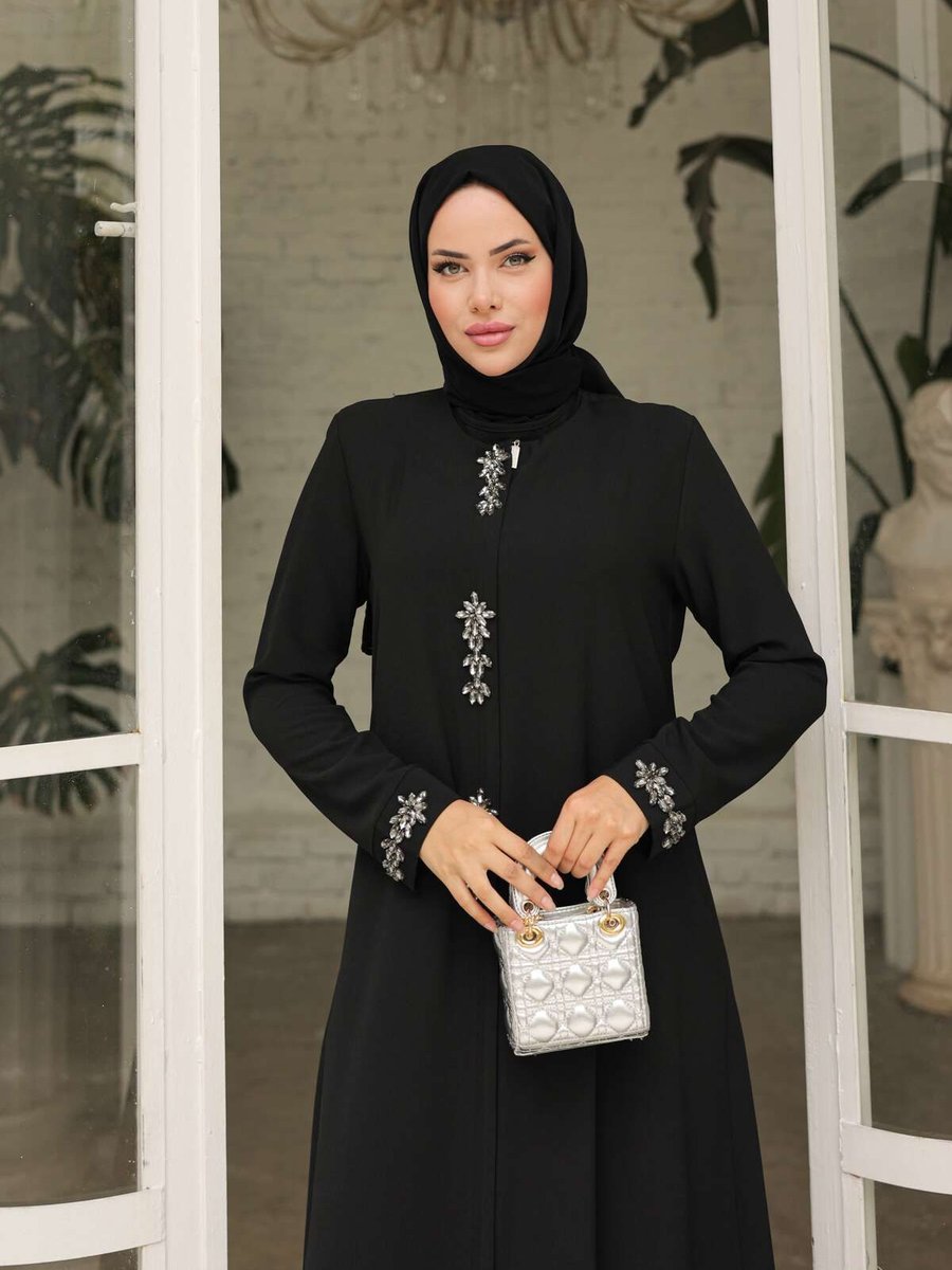 Butik Elmas Model Siyah Ferace