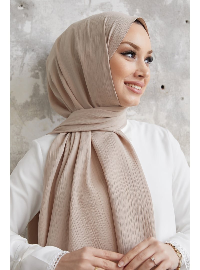 Ozprive Scarfs Krema Krinkıl İpeği Şal Ozprive Scarfs Krema Krinkıl İpeği Şal