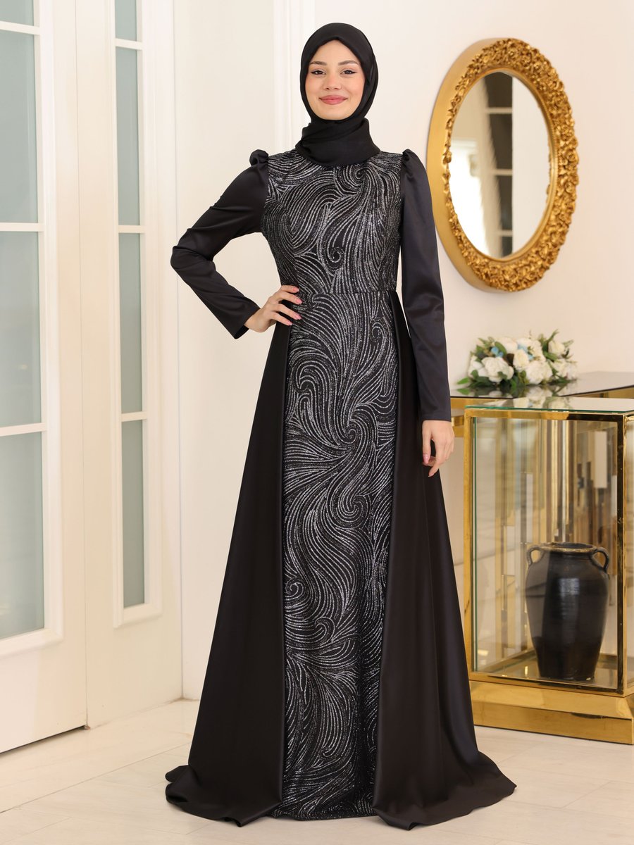 Azra Design Siyah Miray Abiye Elbise