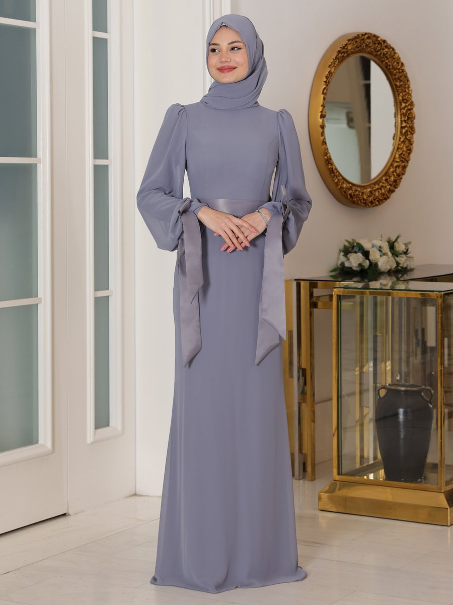 Azra Design Duman Firuze Abiye Elbise