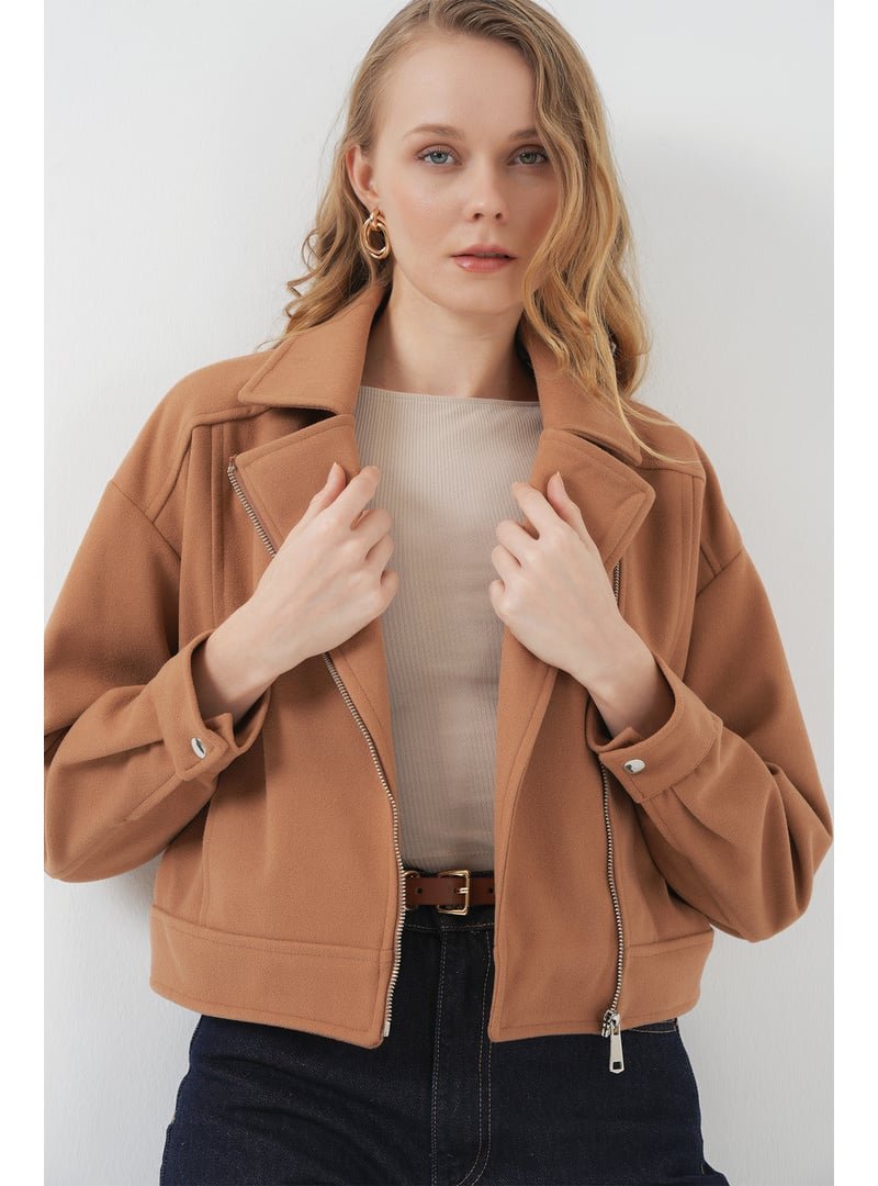 Bigdart Camel Kısa Kaşe Ceket