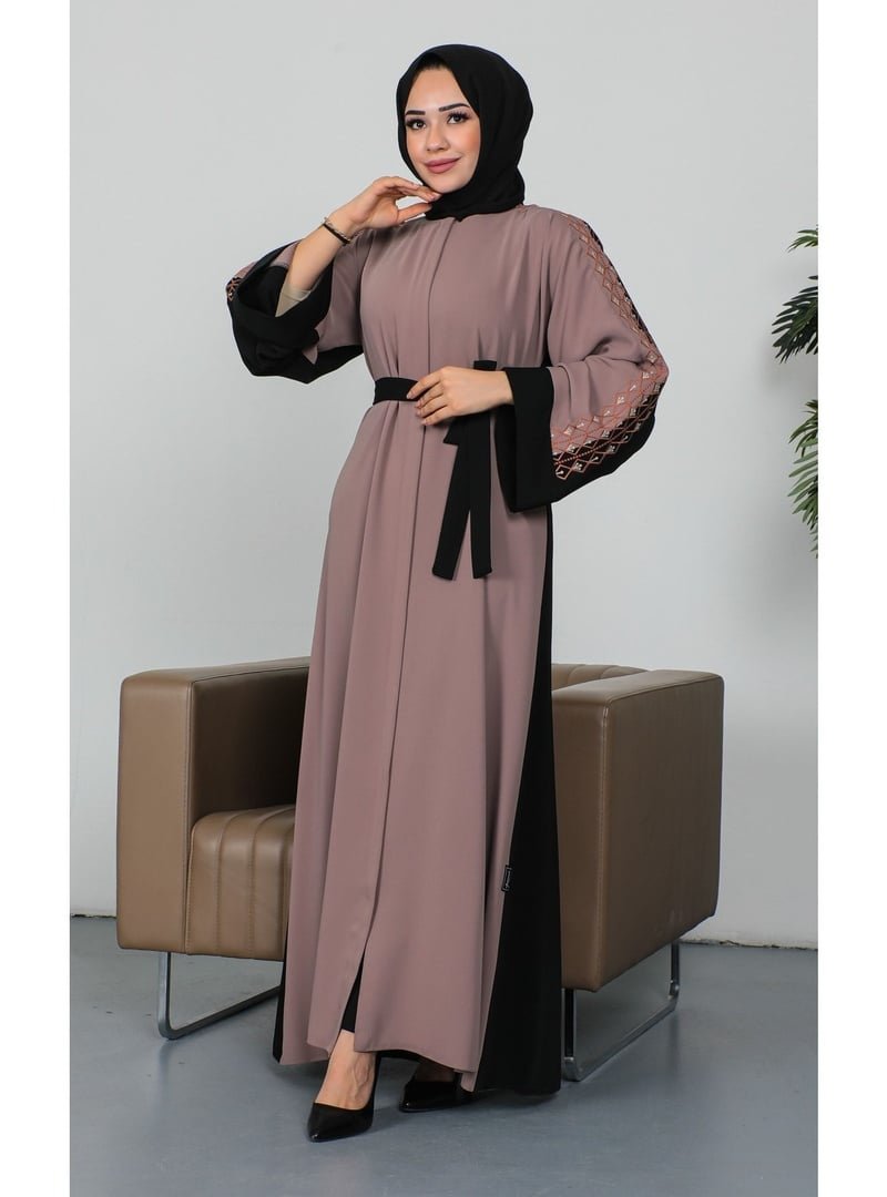 Kadeem Giyim Nakışlı Cupra Kumaş Abaya