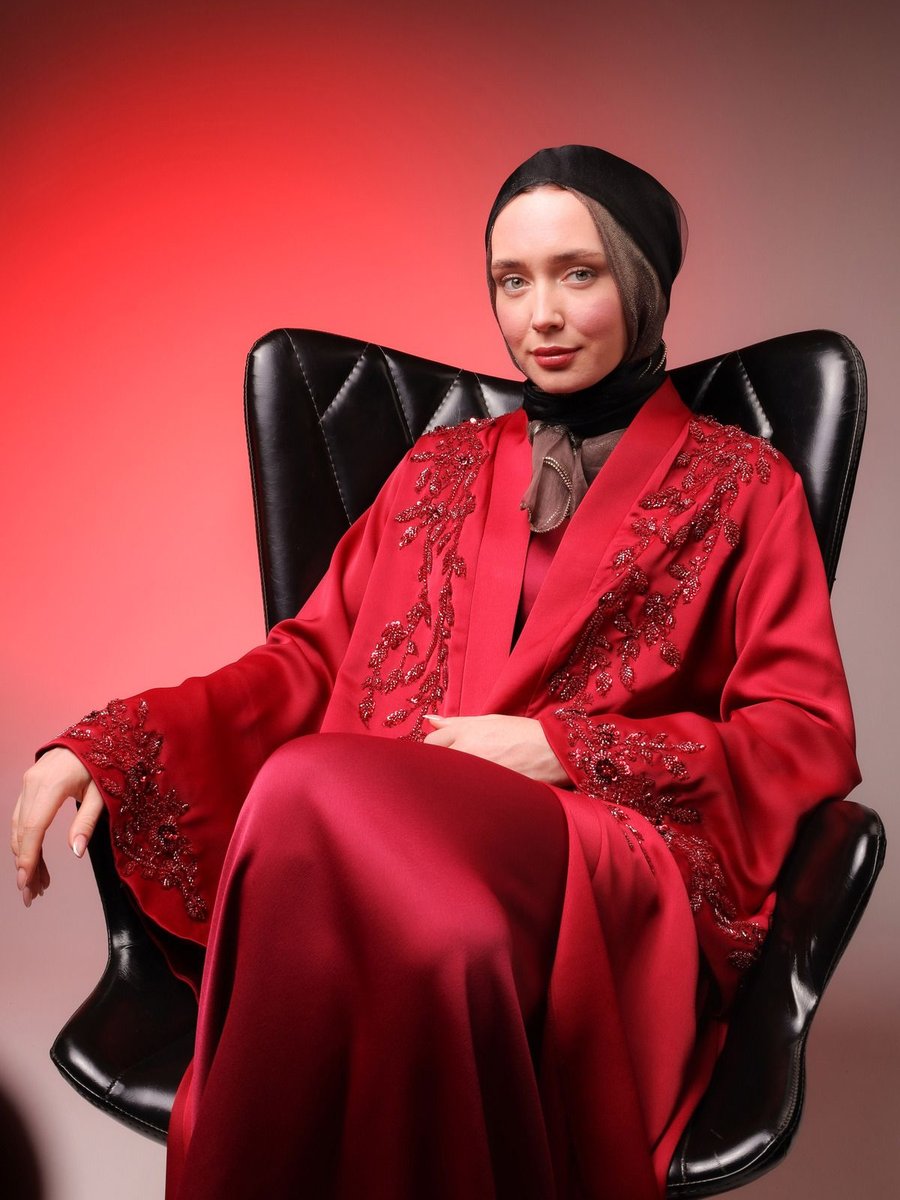 Harika Wear Çok Efsane Kırmızı Abiye Büyük Beden)