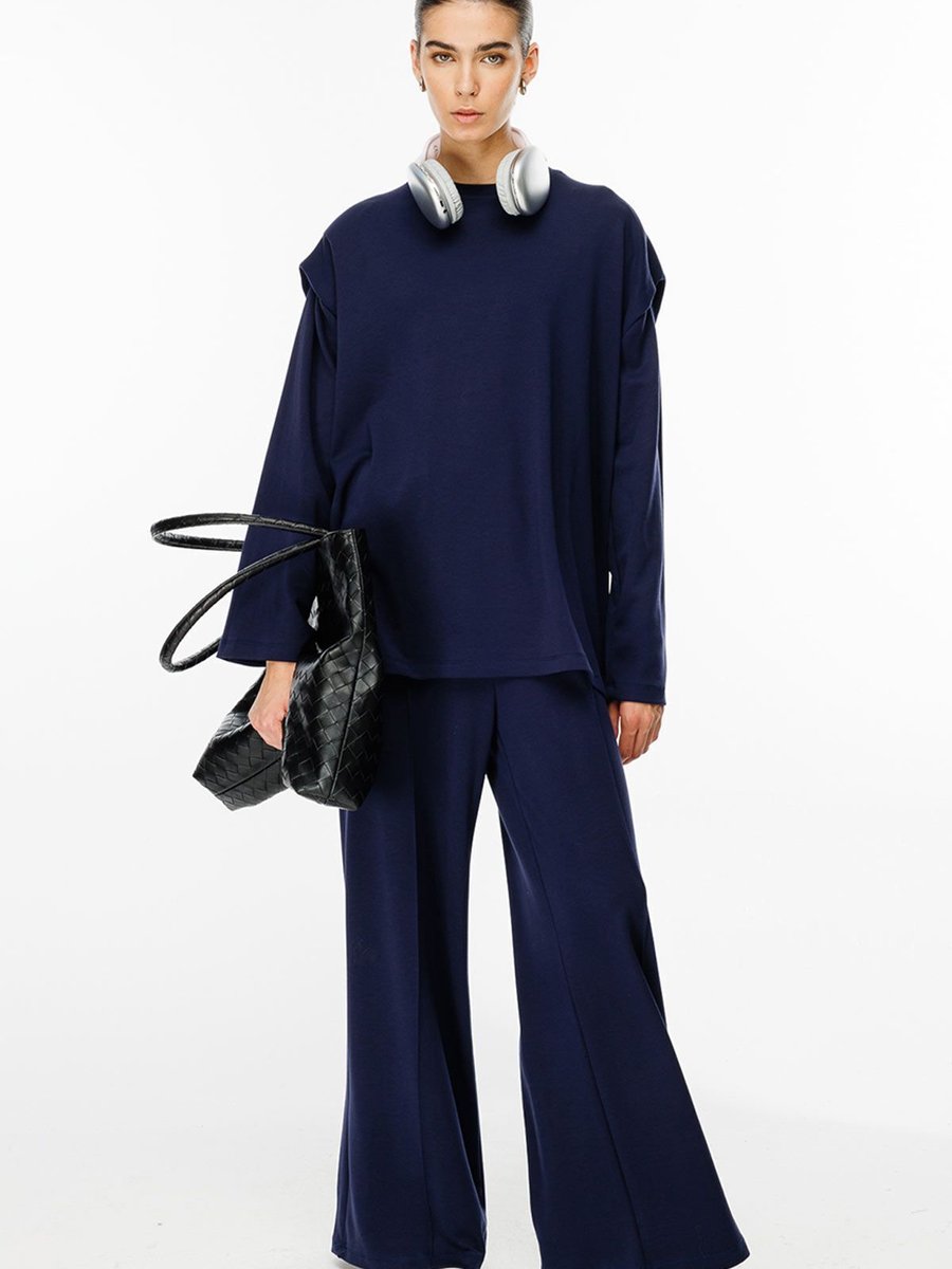 Hooopstore Vatkalı Compact Pamuk Lacivert Sweatshirt