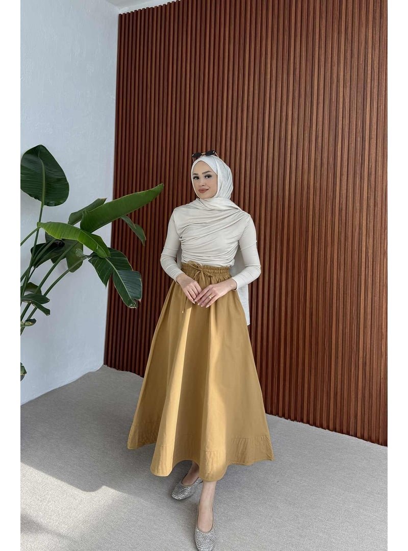 Melike Tatar Camel Beli Lastikli Etek