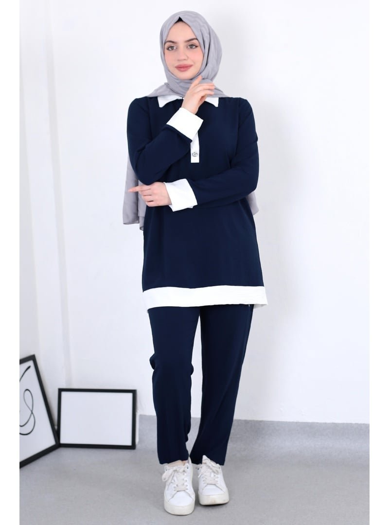 Pelsu Moda Kadın Ayrobin 2li Gömlek Yaka Takım