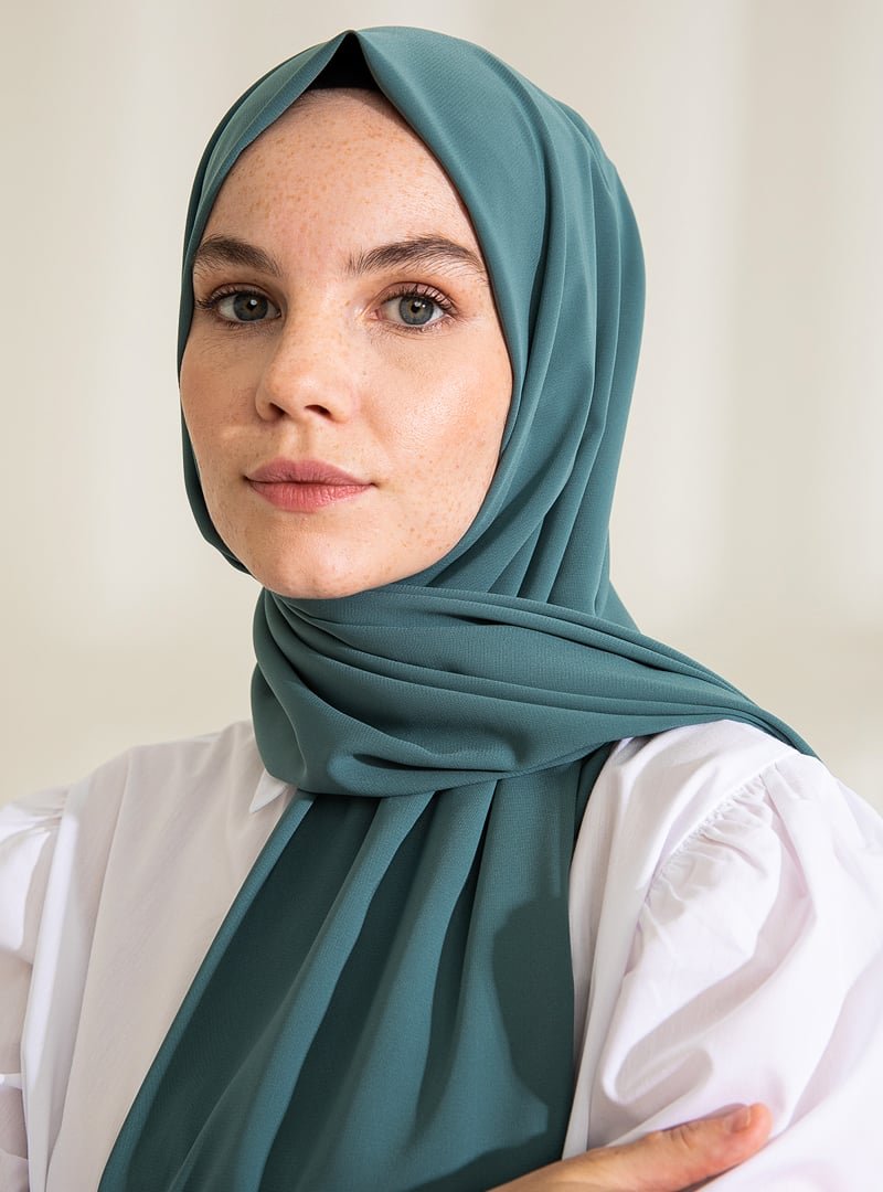 Pure Scarfs Koyu Çağla Medine İpeği Şal