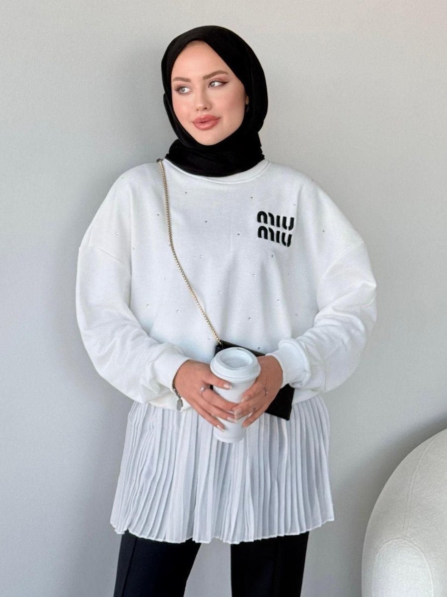 Haza Moda Premium Muadil Sweat Beyaz