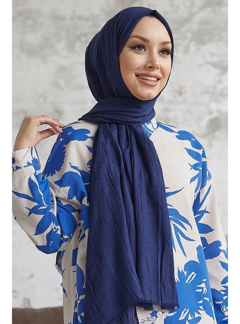 Ozprive Scarfs Lacivert Bambu Kraş Şal Ozprive Scarfs Lacivert Bambu Kraş Şal