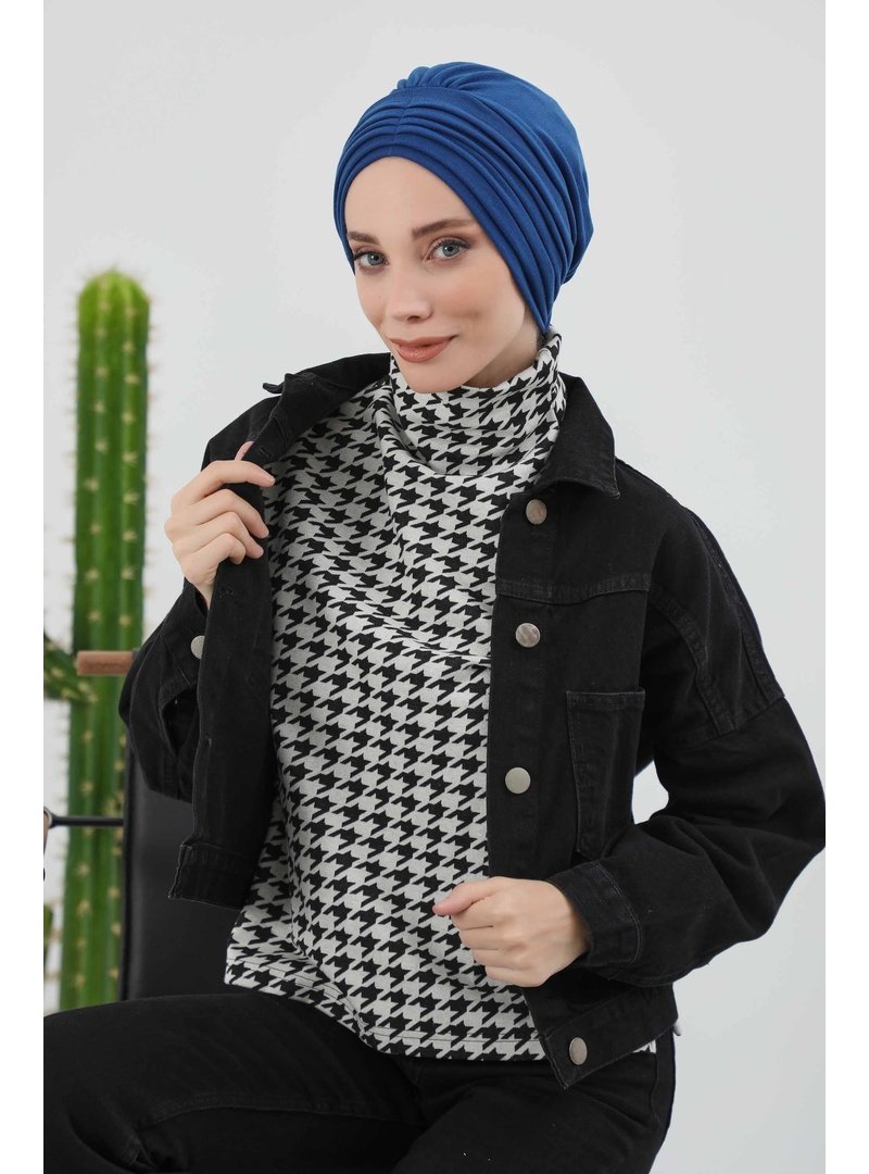 Aisha`s Design 13rb Koyu Mavi Pileli Bone,b