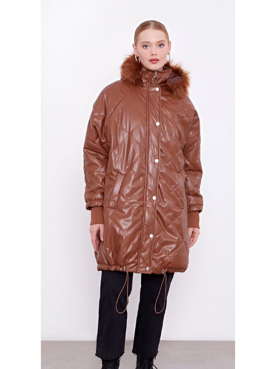 Moda Çikarilabilir Kapüsonlu Genis Kalip Kadin Mont