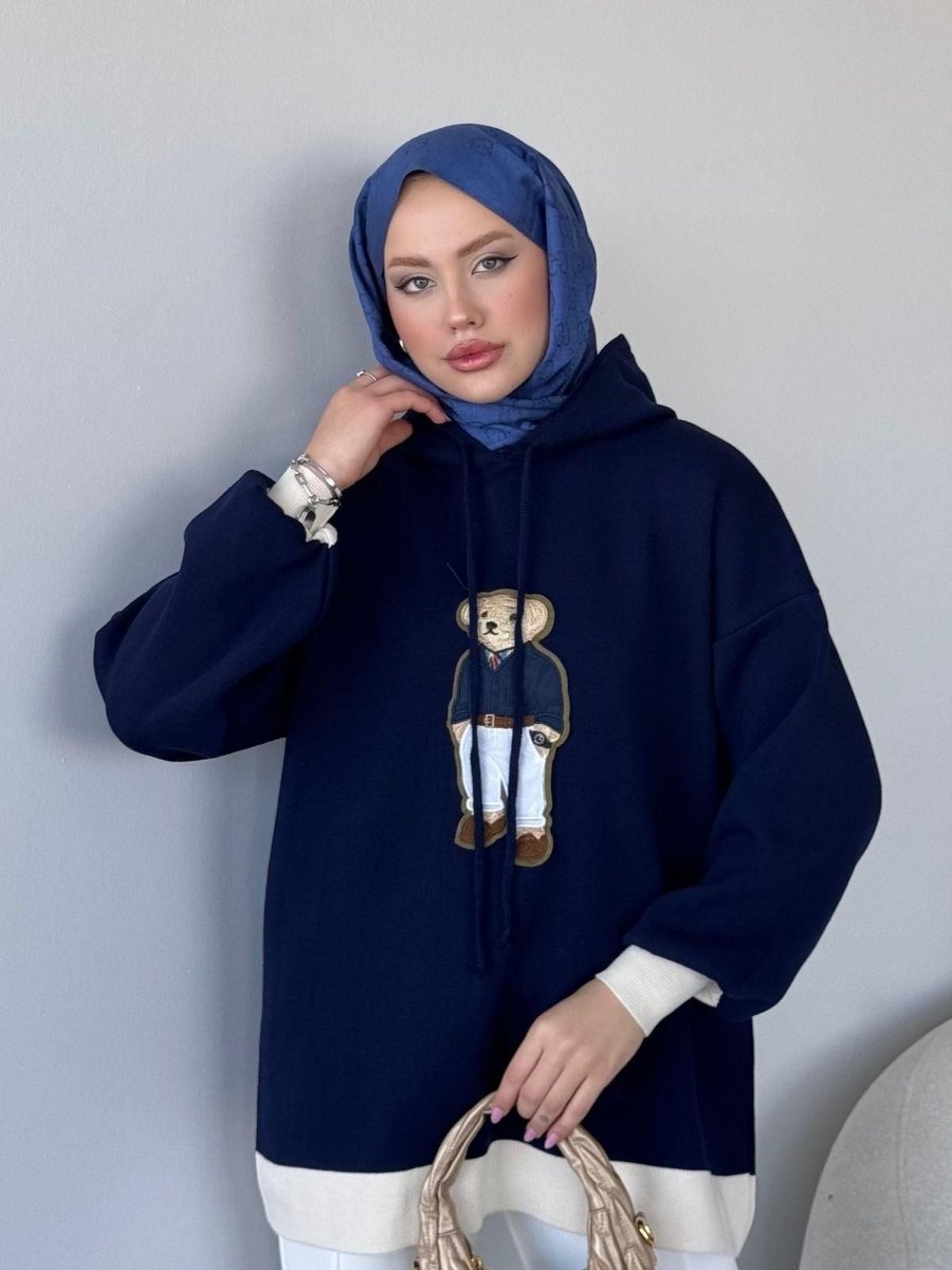 Haza Moda Teddy Sweat Lacivert