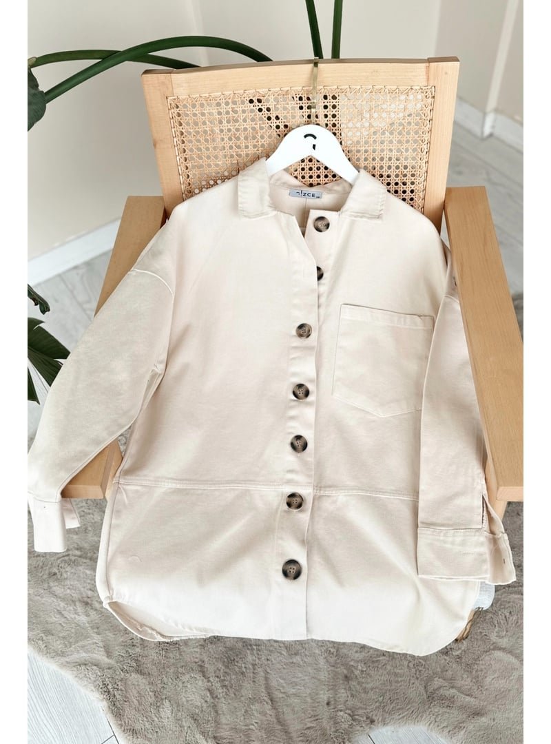GİZCE Peyda Ekru Gabardin Ceket