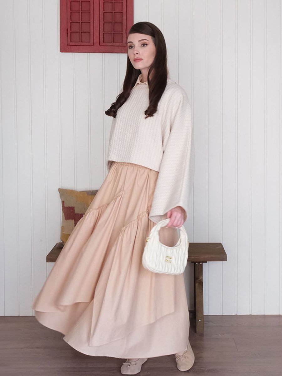 Ceylan Otantik Karamel Kat Detay Bohem Etek