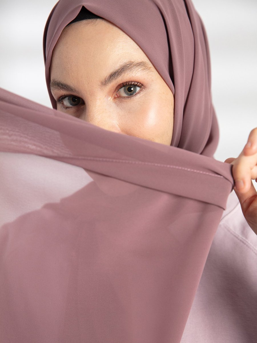 Pure Scarfs Şifon Şal Leylak Vizon