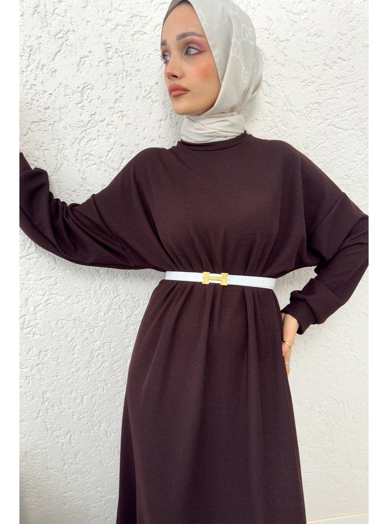 Salih Çelebi Kahverengi Abaya Elbise