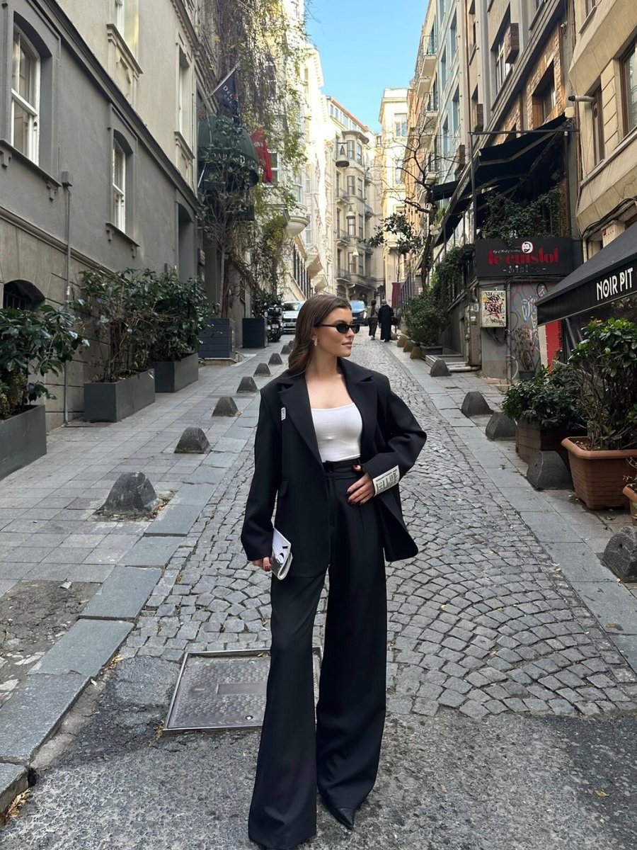 VOLT CLOTHİNG Siyah Barkod Armalı Astarlı Blazer Ceket