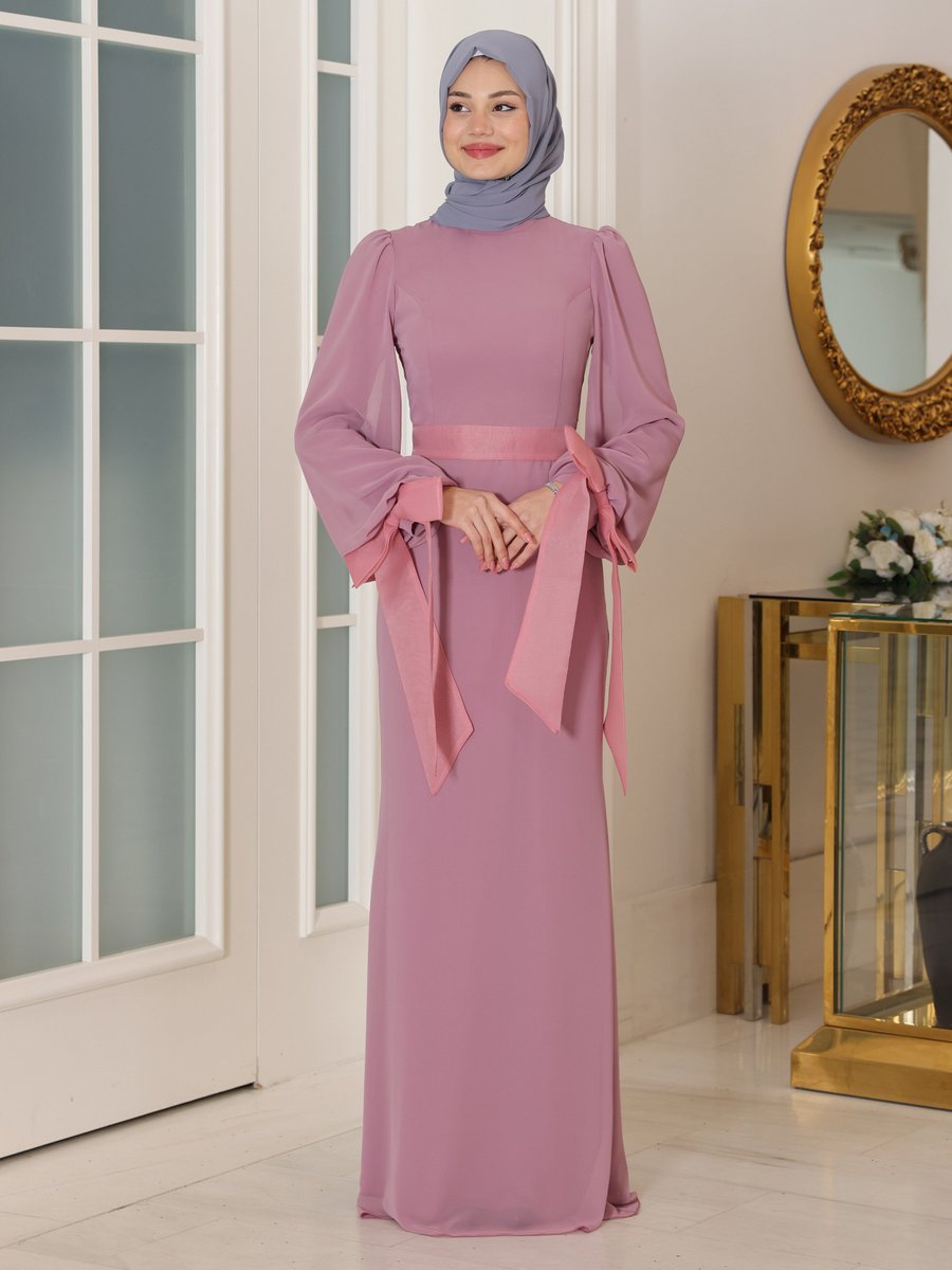 Azra Design Pudra Firuze Abiye Elbise