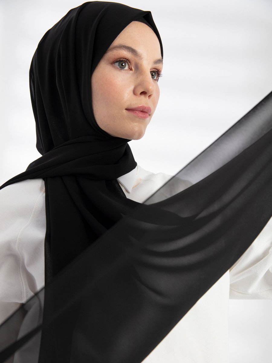 Pure Scarfs Siyah Şifon Şal