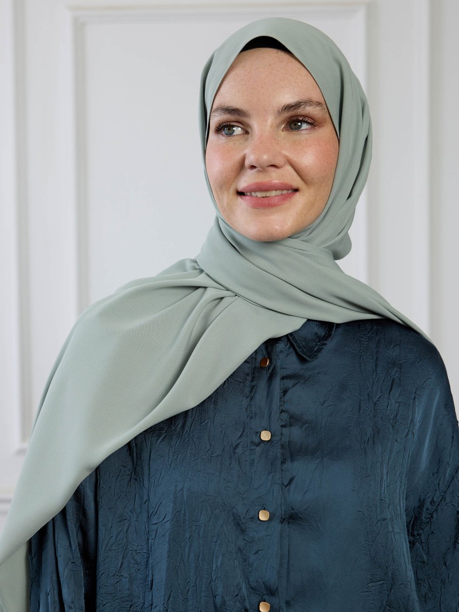Pure Scarfs Soft Yeşil Medine İpeği Şal