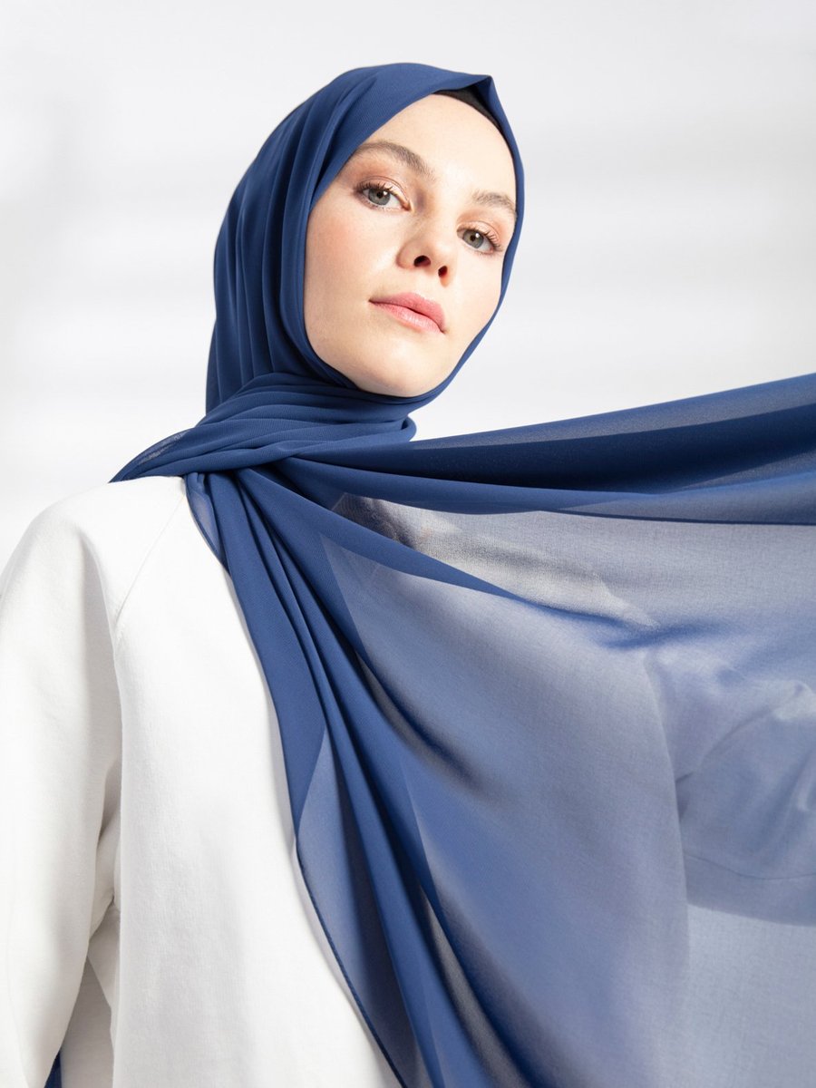 Pure Scarfs Şifon Şal İndigo