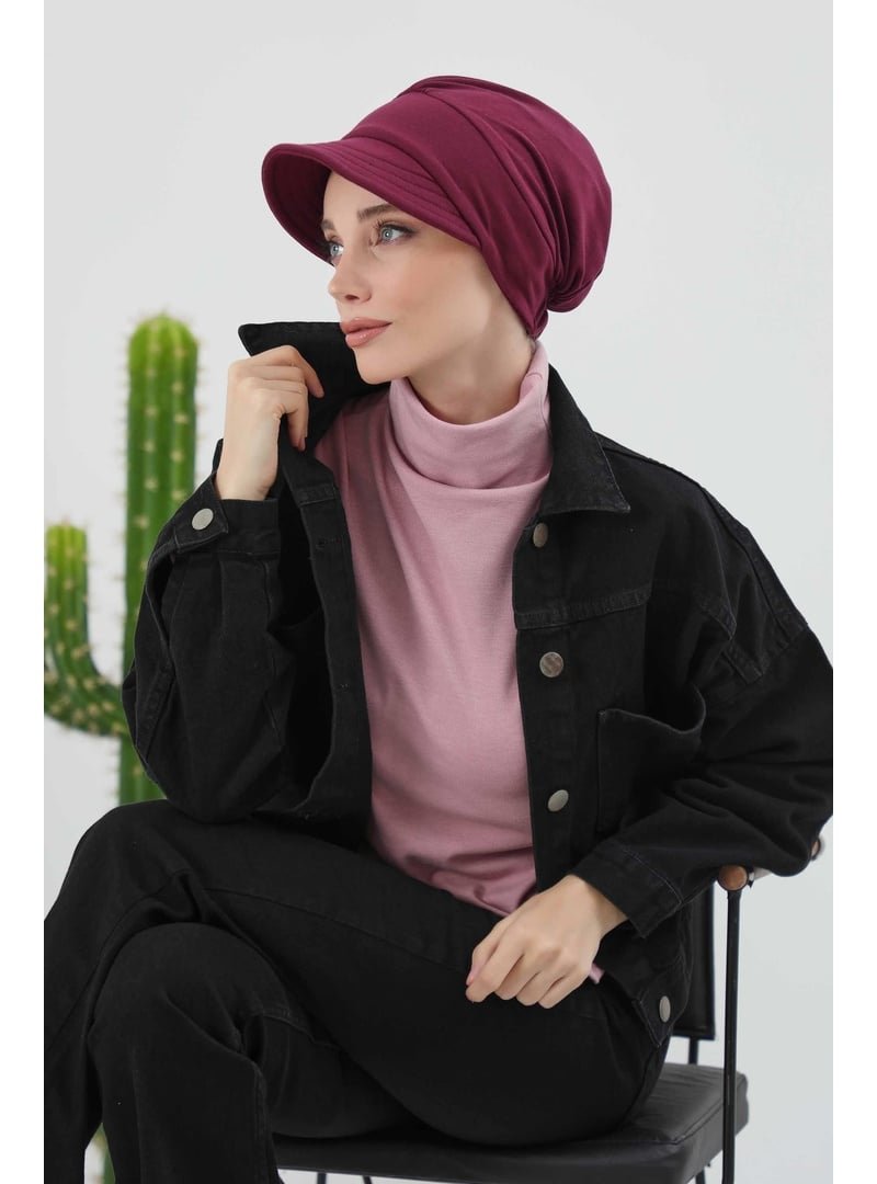 Aisha`s Design 73rb Bordo Siperlikli Şapka Bone,b