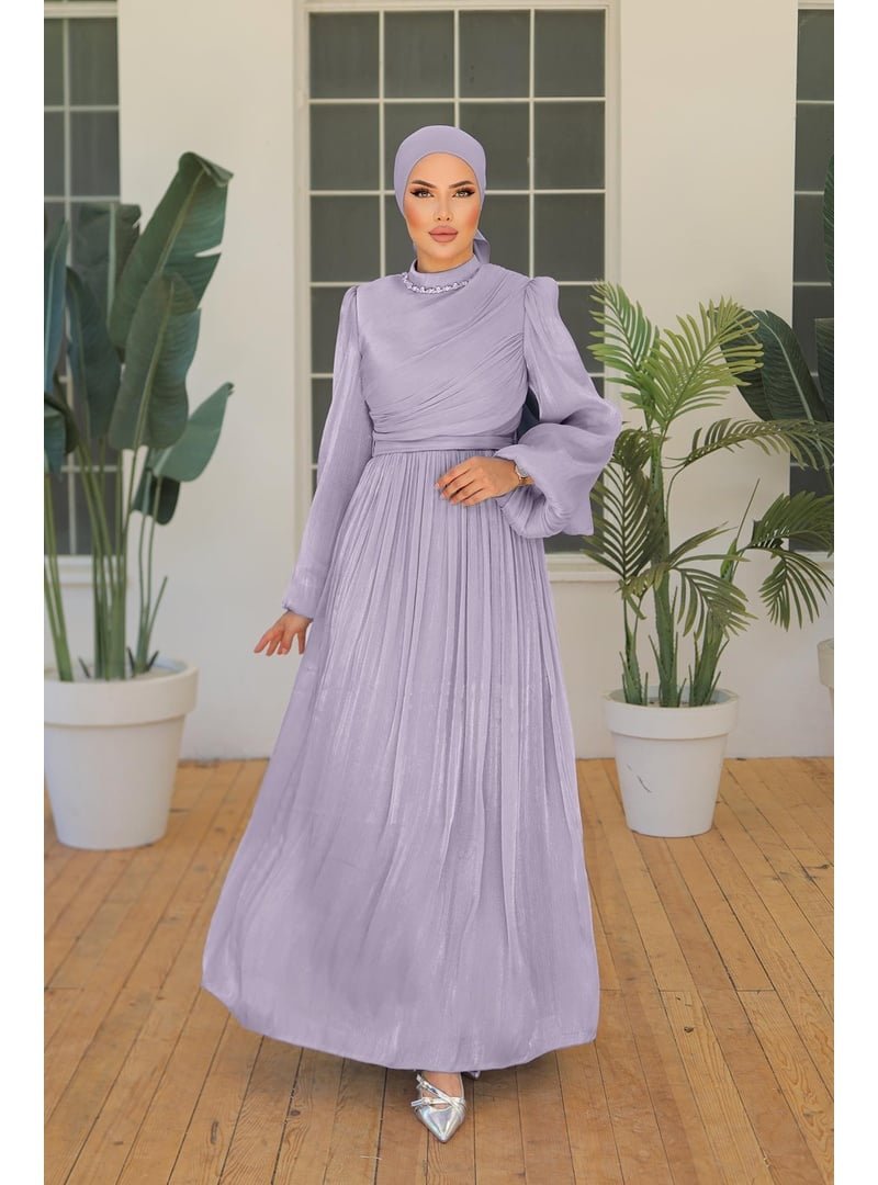 Hakimoda İlay Işıltı Abiye Elbise Açık Lila