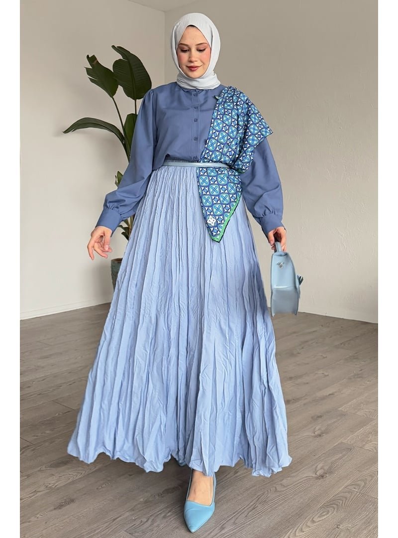 InStyle Bebe Mavisi Kraş Etek