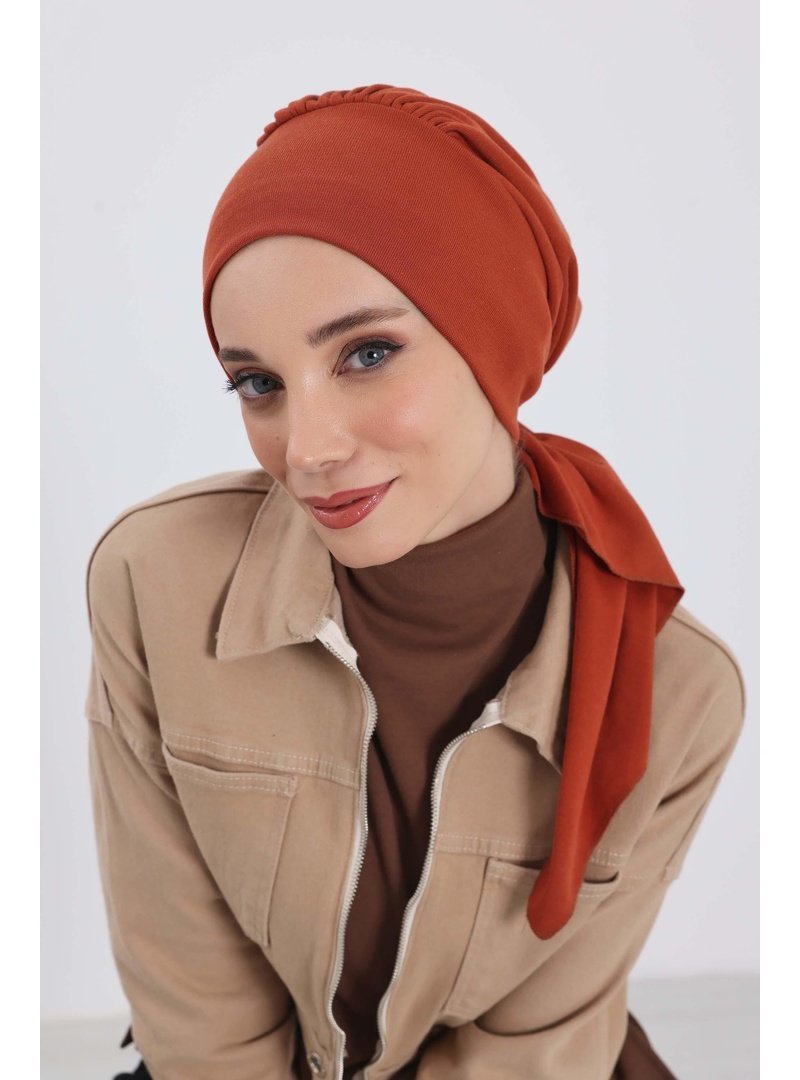 Aisha`s Design 49rb Kiremit Kuyruklu Bone,b