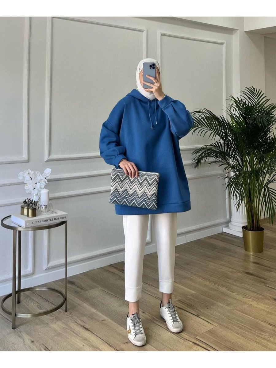Darling Collection Kapüşonlu Balon Kol İplik Şardonlu Geniş Ve Bol Kalıp Polar
