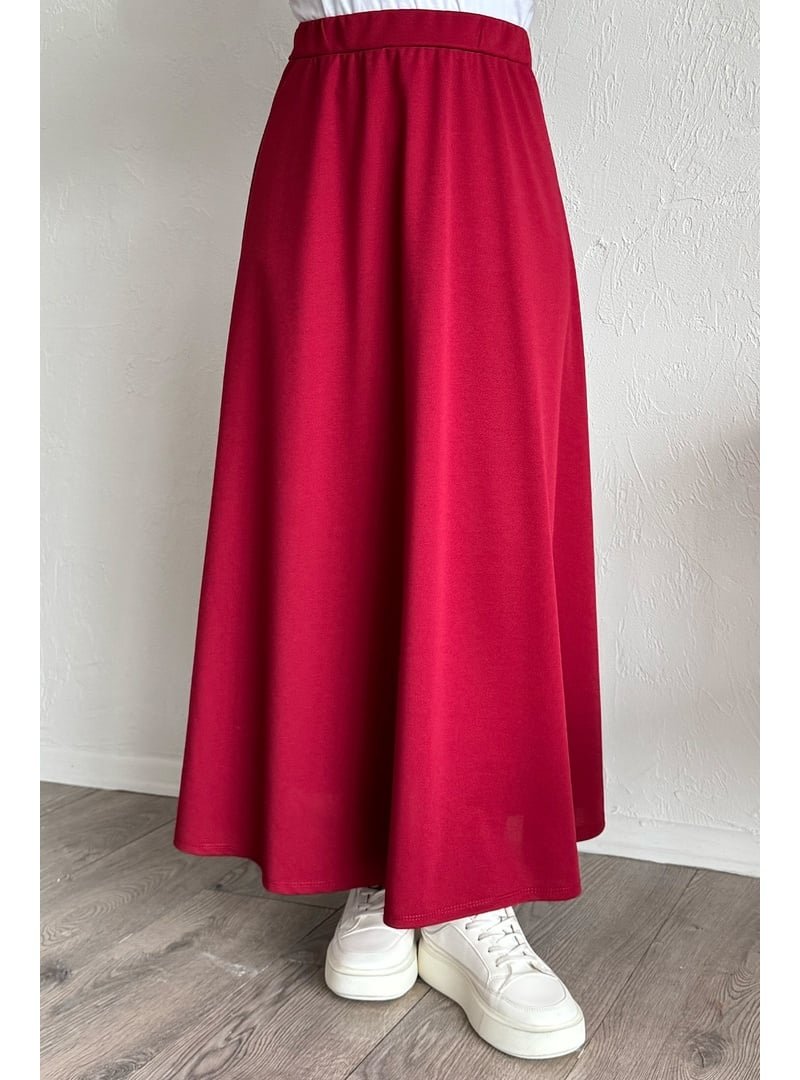 InStyle Kırmızı Duble Örme Kumaş Etek